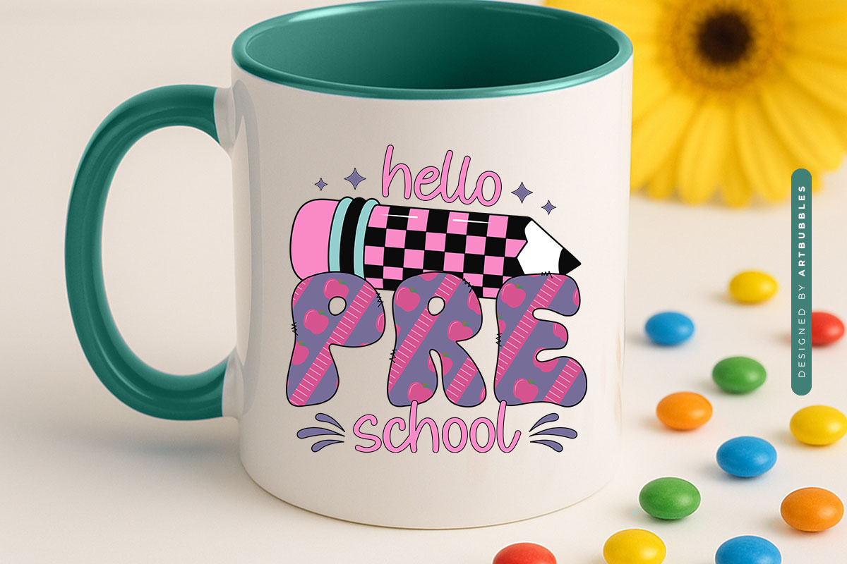 Hello Preschool - Retro Back to School Sublimation Mug Mockup Image.jpg