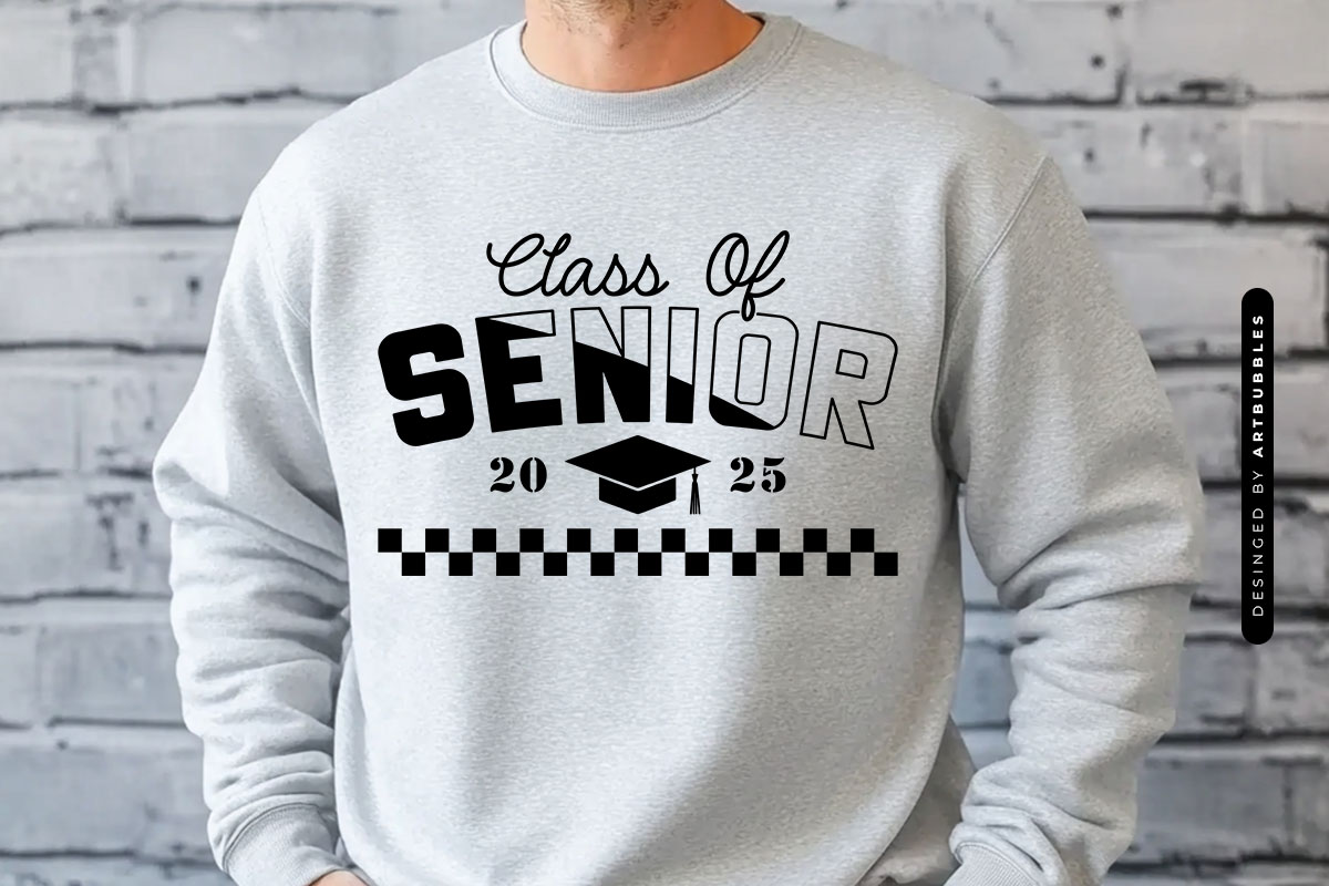 Class of Senior 2025 - Cute Graduation SVG Sweatshirt Mockup Image.jpg
