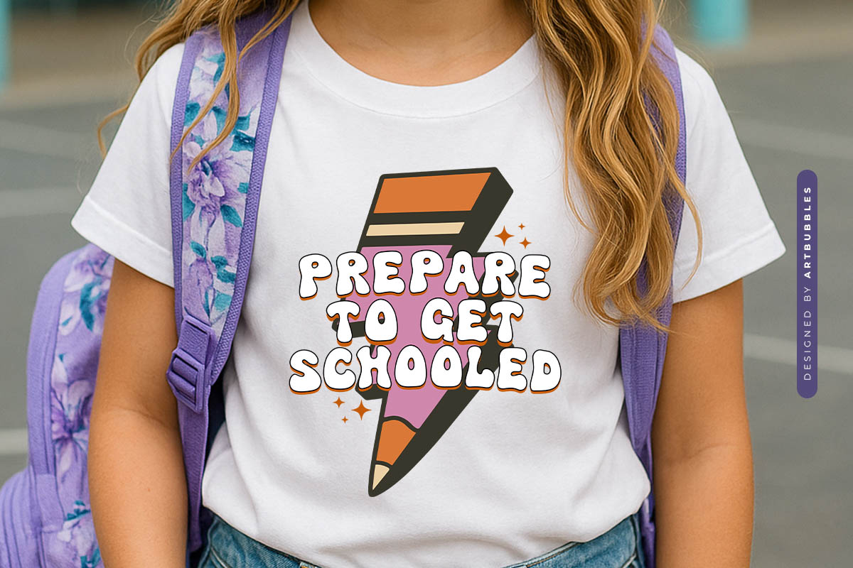 Prepare To Get Schooled - Retro Back to School Sublimation Shirt Mockup Image.jpg