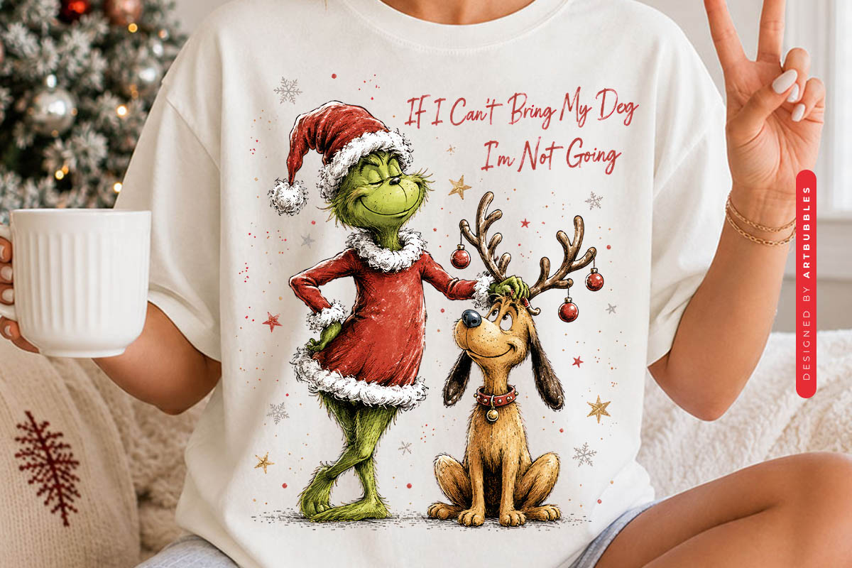 Christmas Grinch Dog Sublimation PNG Shirt Mockup image.jpg