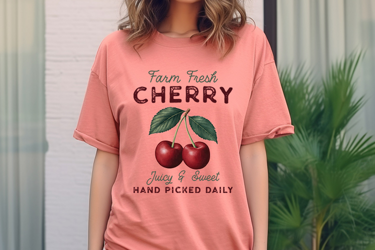 Farm Fresh Cherry - Vintage Fruit Sublimation T Shirt Mockup Image 2.jpg