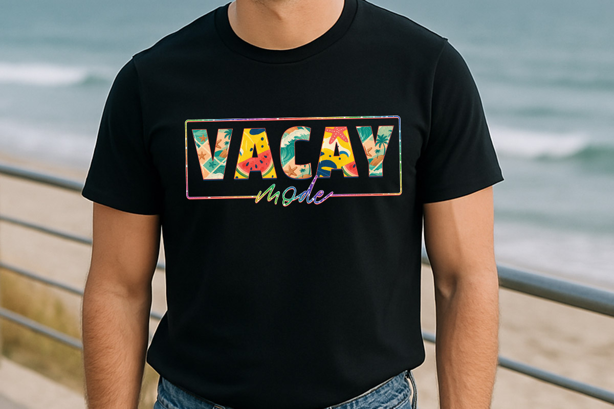 Vacay Mode - Summer Sublimation Design T-shirt Mockup Image.jpg