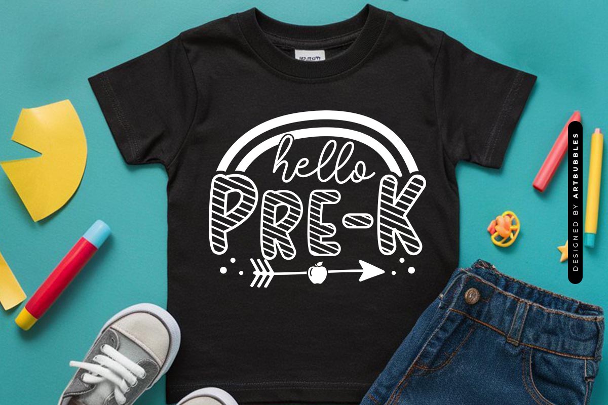 Hello Pre-k - Back to School SVG File Shirt Mockup Image.jpg