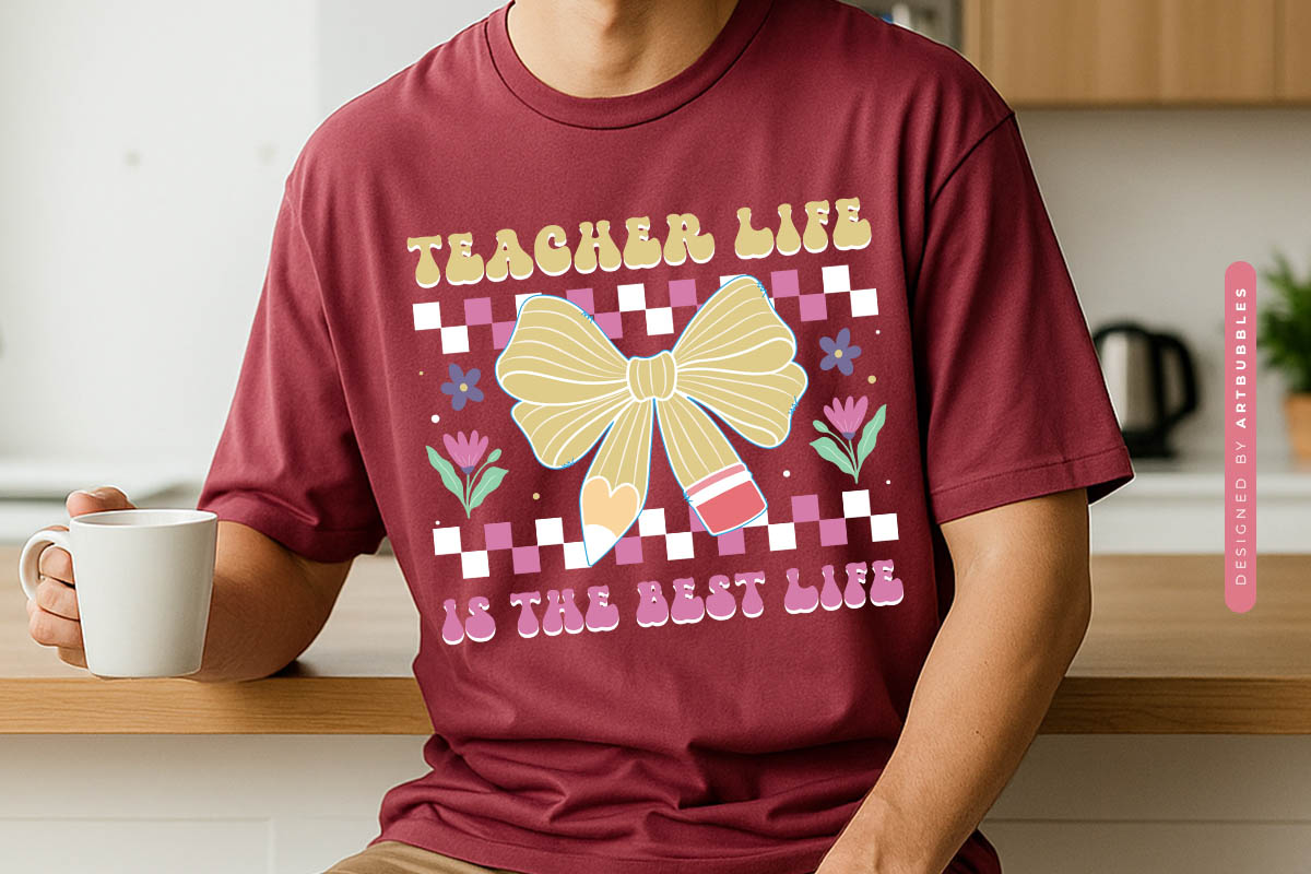 Retro Teacher Life is the Best Life Sublimation T-shirt Mockp Image.jpg