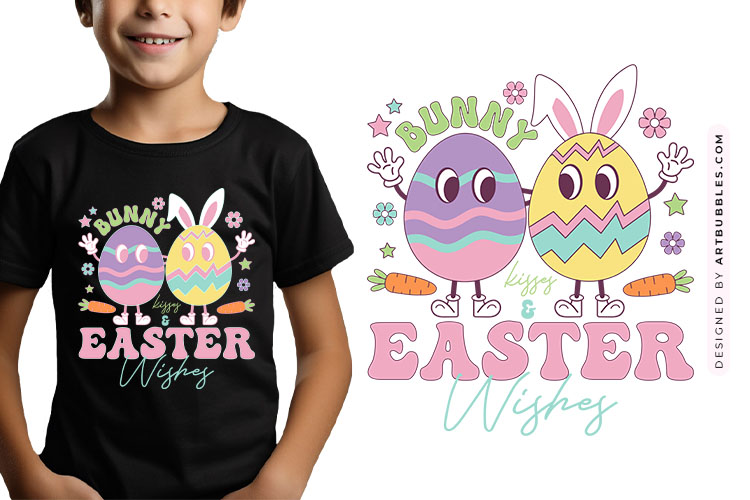 Bunny Kisses & Easter Wishes Retro Sublimation