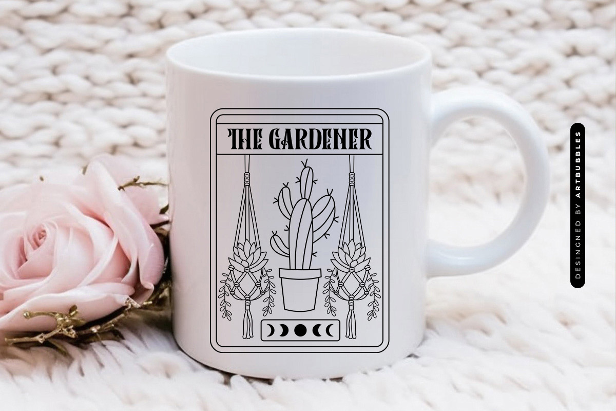 The Gardener - Plant Lover Tarot Card SVG Mug Mockup Image.jpg