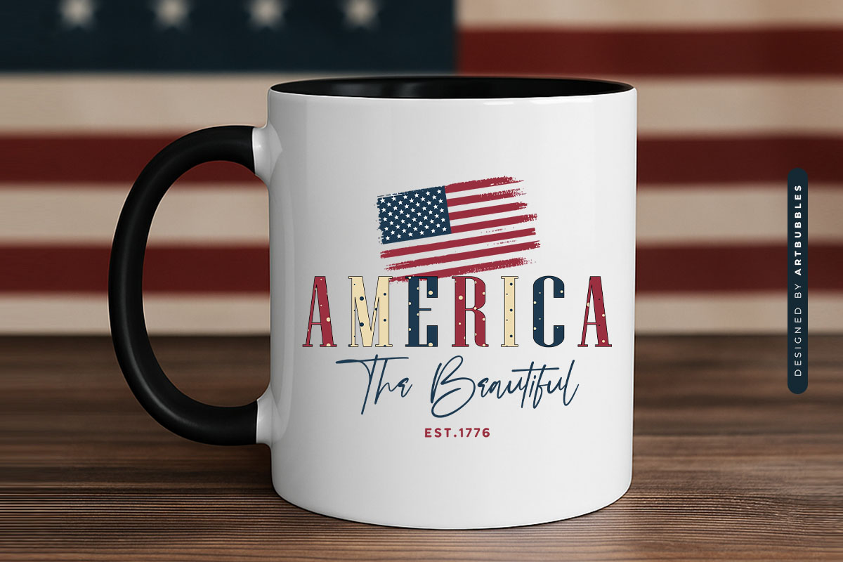 America the Beautiful Est - 4th of July PNG Mug Mockup Image.jpg