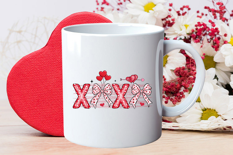 Xoxo Coquette Valentine's Day PNG Sublimation Mug Mockup Image.jpg