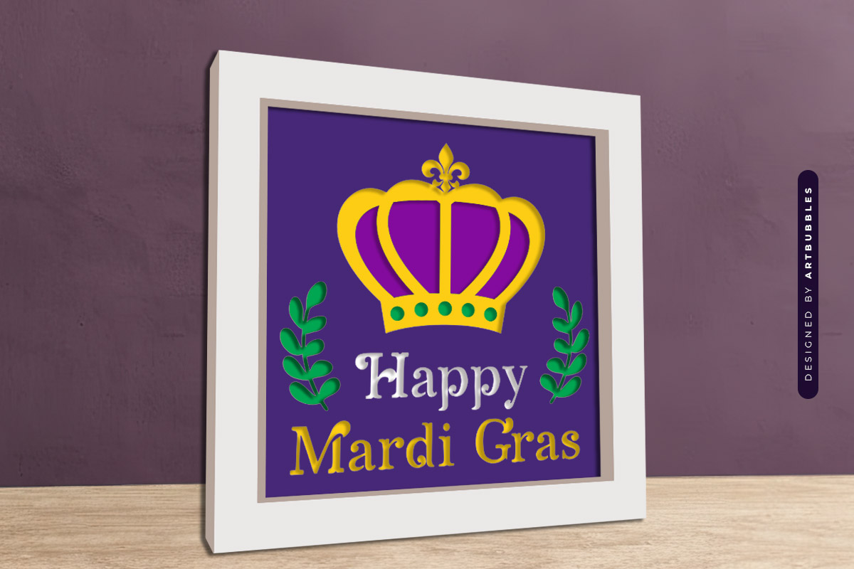 Happy Mardi Gras Layered Shadow Box SVG Image.jpg