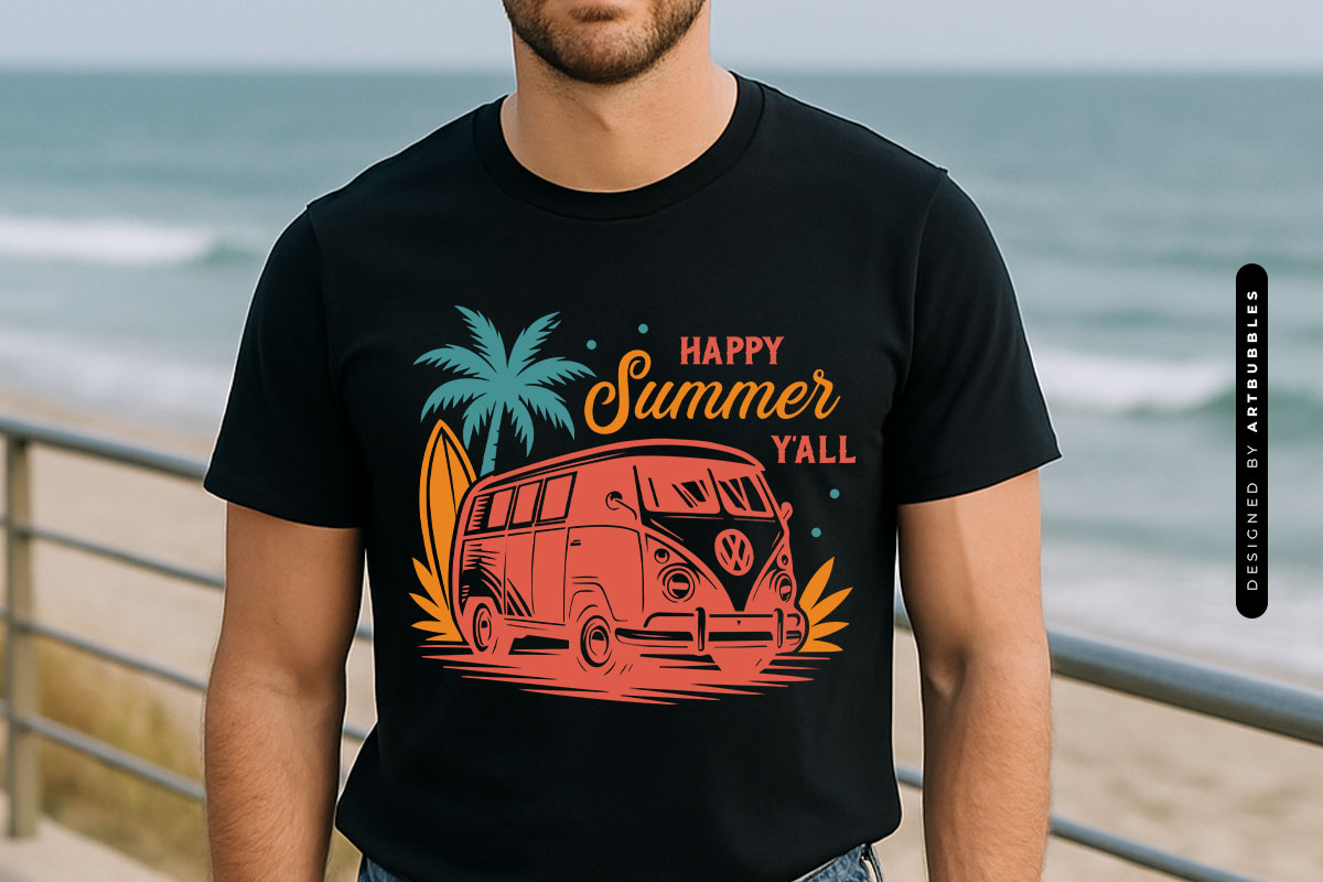 Happy Summer Y'all SVG Cut File Tshirt Mockup Image.jpg