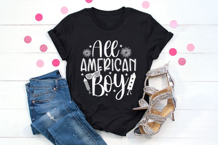 All American Boy - 4th of July SVG File Shirt Mockup Image.jpg