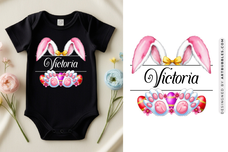 Cute Easter Bunny Split Monogram PNG Clipart Image.jpg