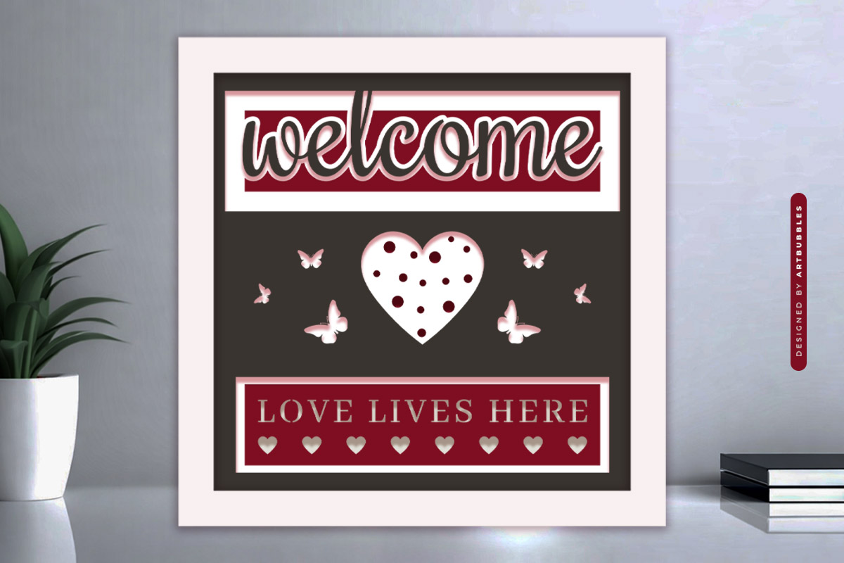 3D Love Lives Here Valentine Shadow Box SVG Image 3.jpg