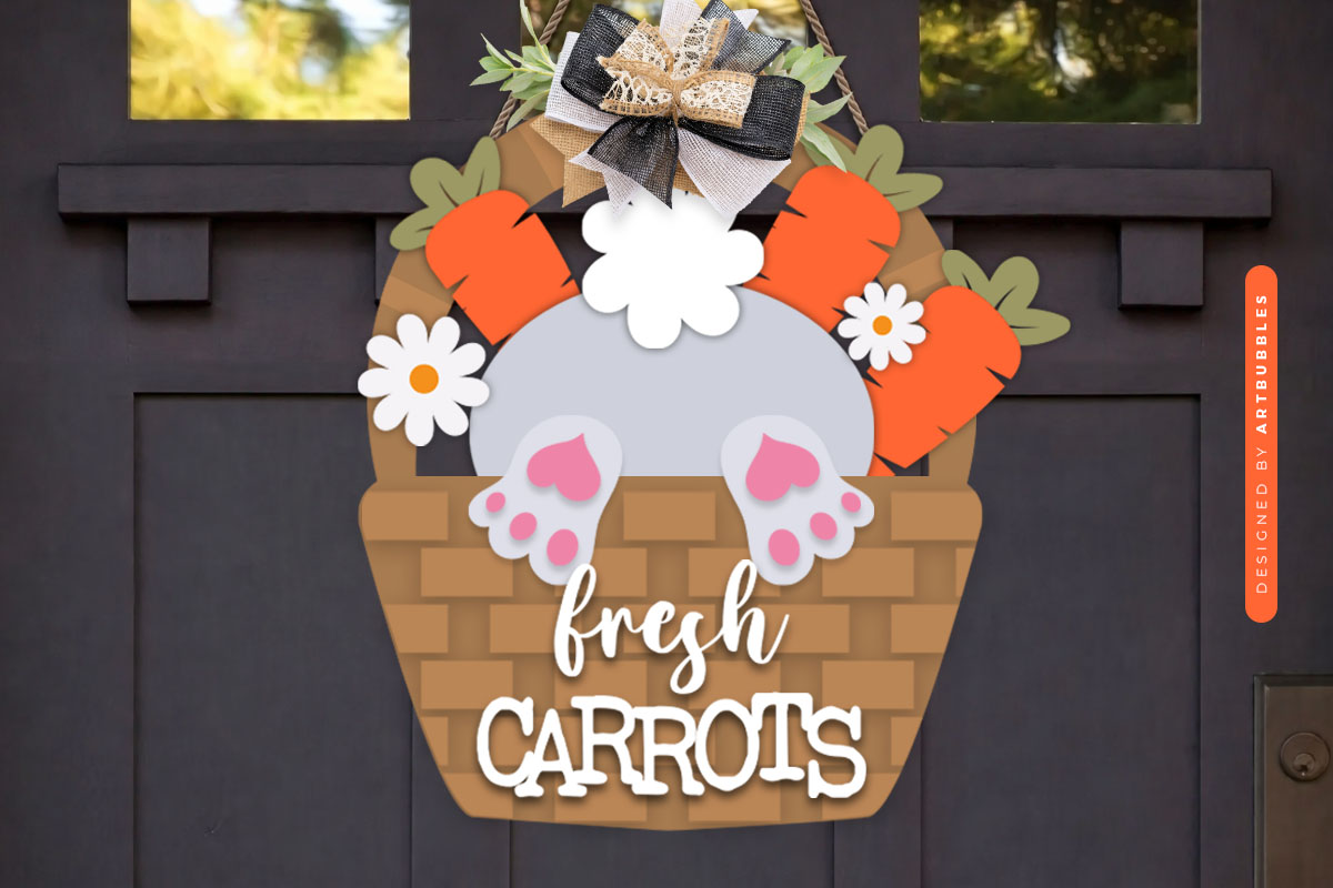 Laser Cut Easter Door Hanger SVG Vector