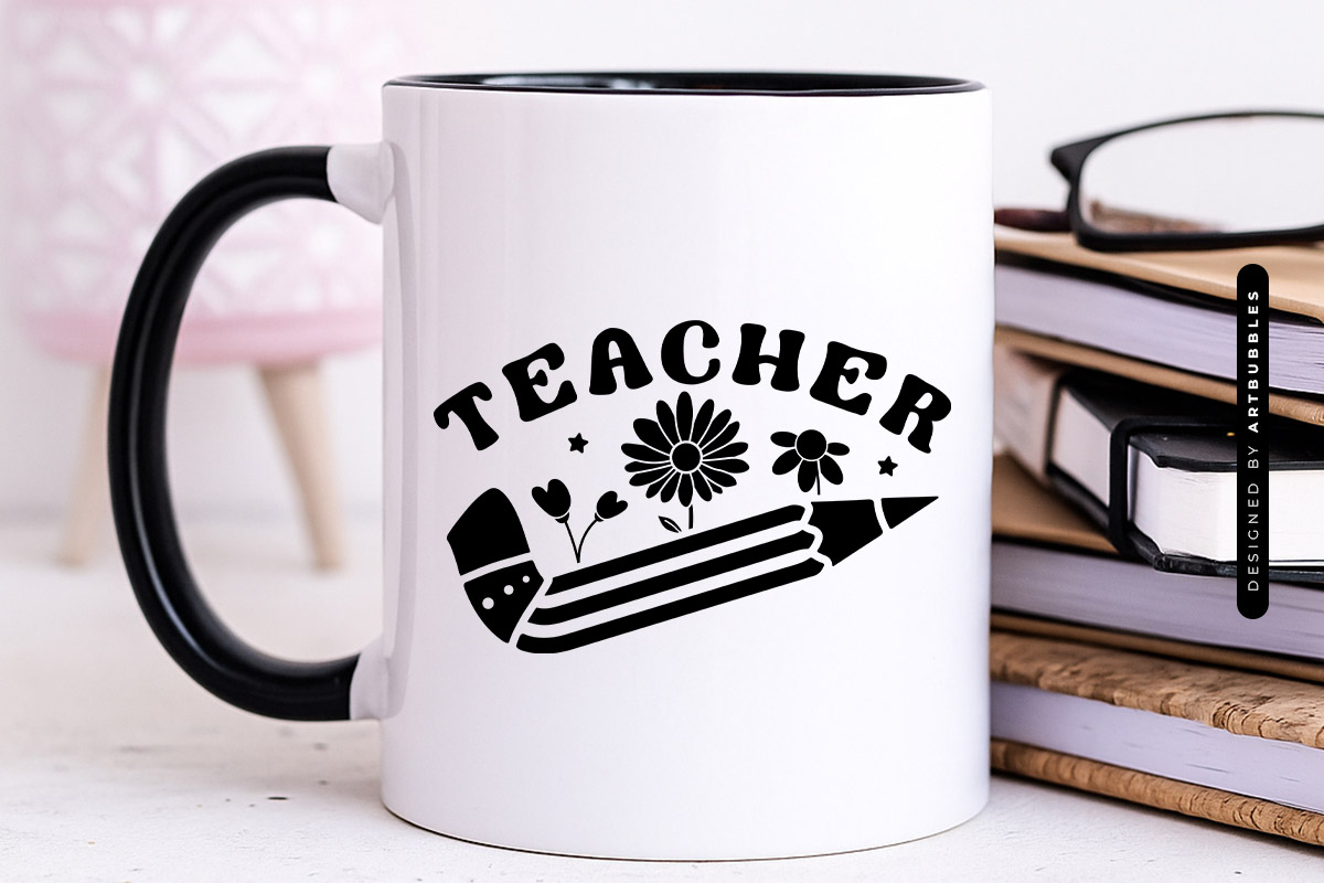 Floral Teacher SVG File for Cricut Mug Mockup image.jpg
