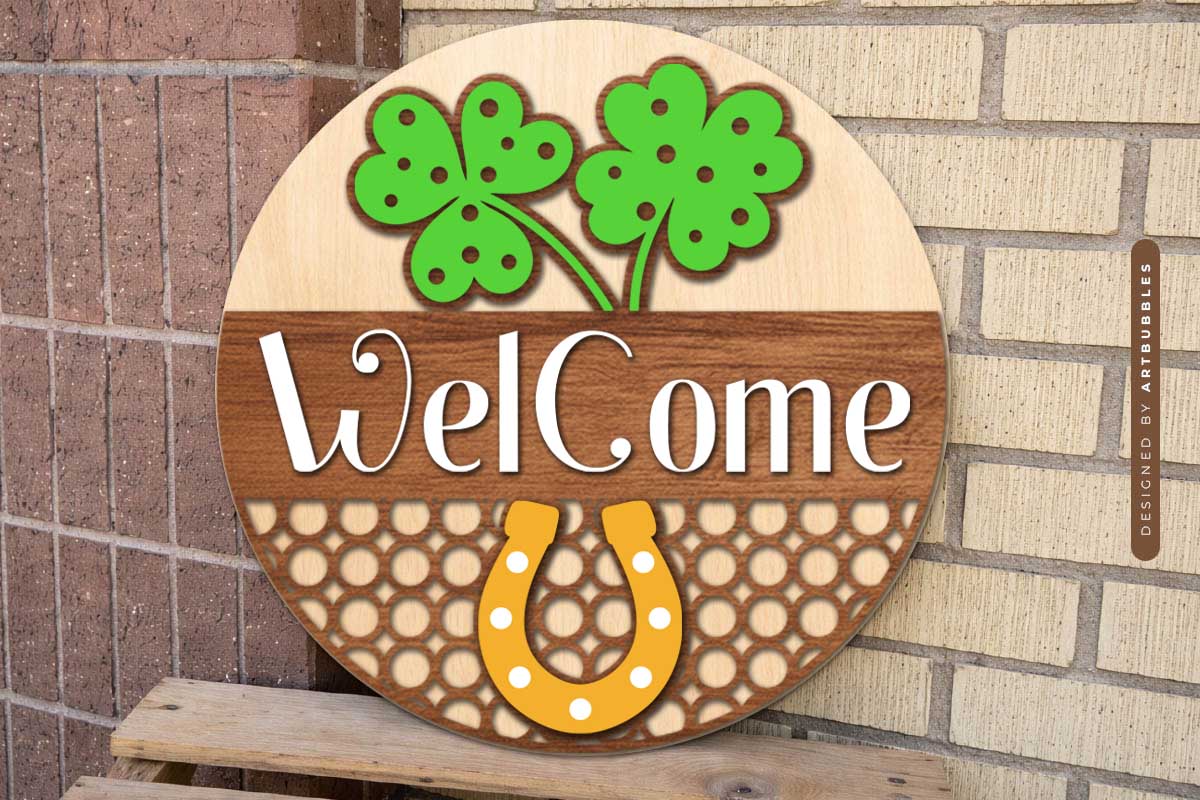 St Patrick's Day Shamrock Door Hanger SVG Image.jpg