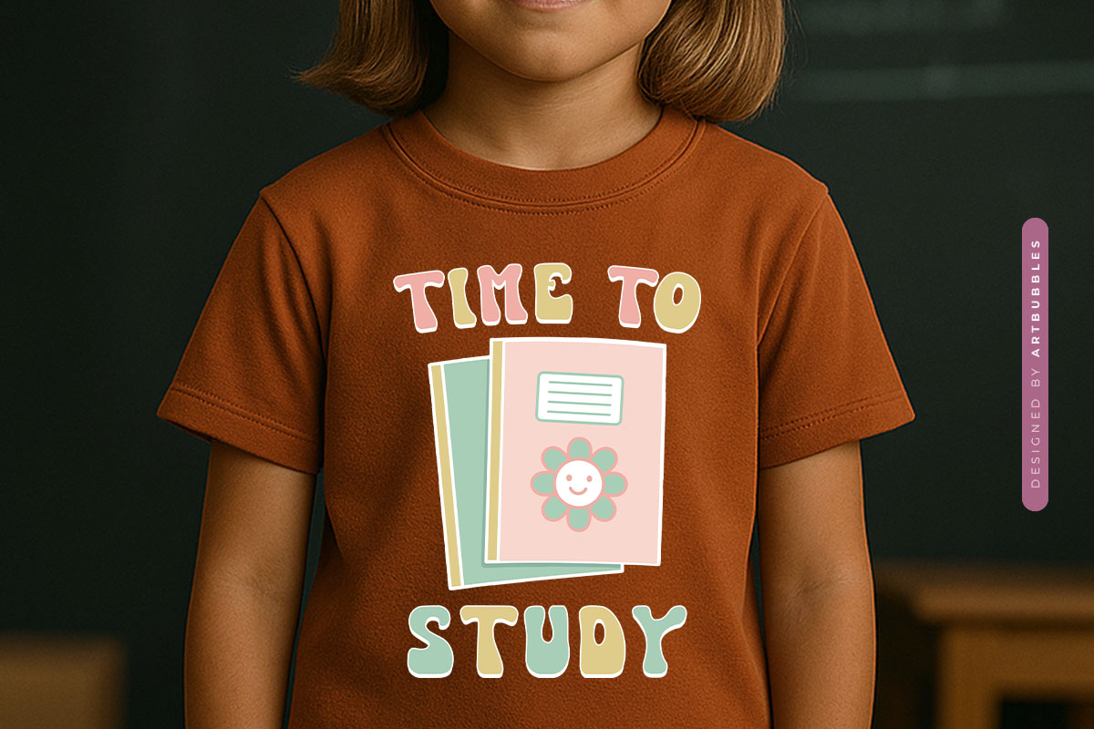 Time to Study - Retro Back to School Sublimation T-shirt Mockup Image.jpg
