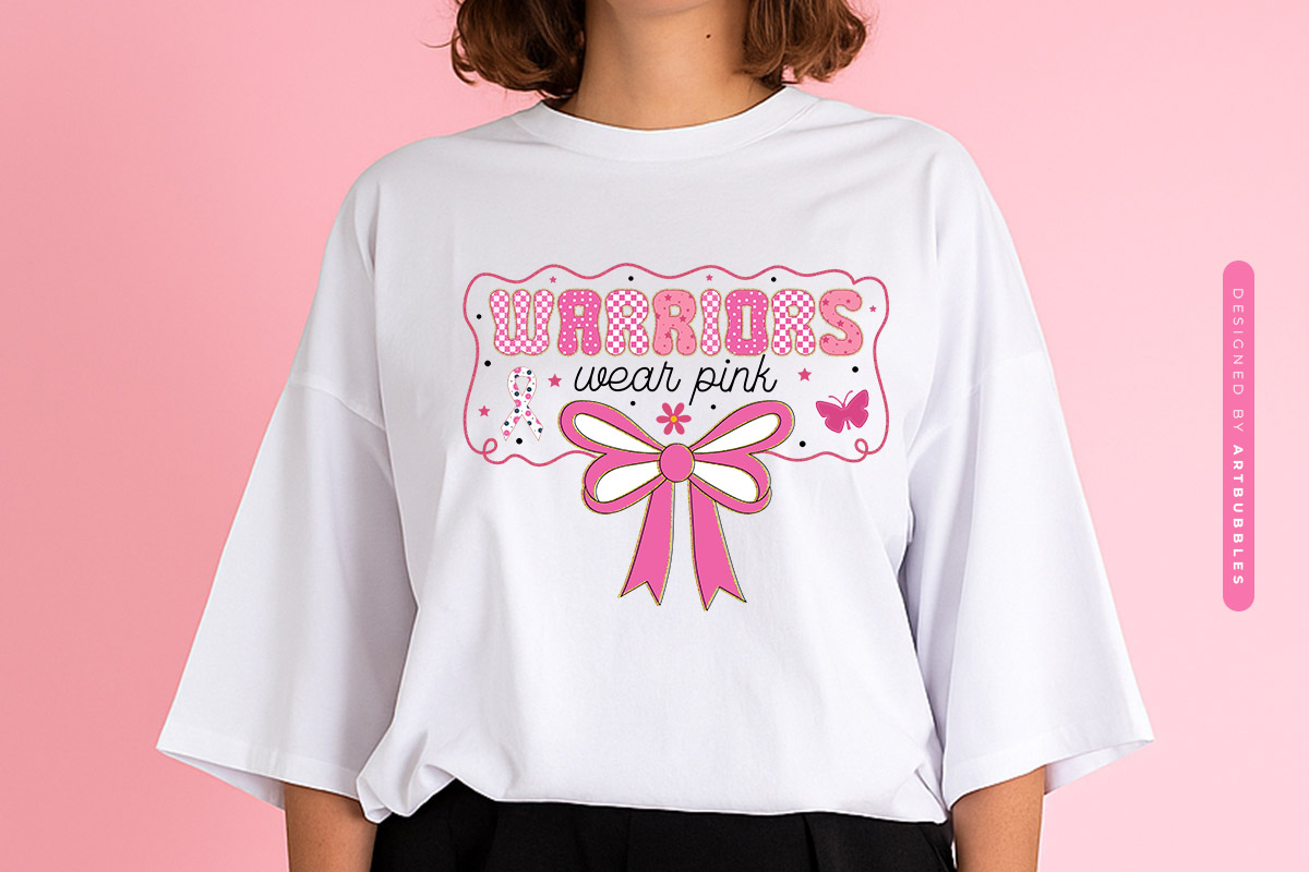 Warriors Wear Pink - Coquette Breast Cancer Sublimation Sweatshirt Mockup Image.jpg