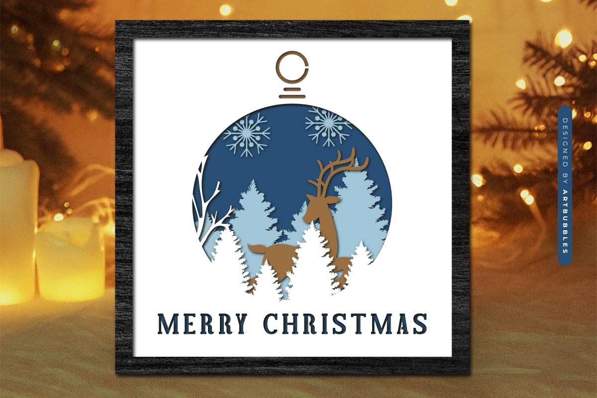 Merry Christmas Layered Shadow Box SVG Image.jpg
