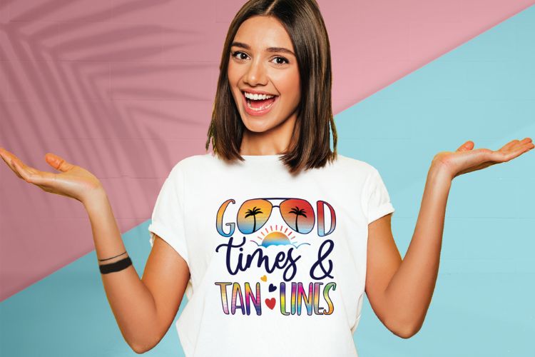 Good Times & Tan Lines - Summer PNG File Shirt Mockup Image.jpg