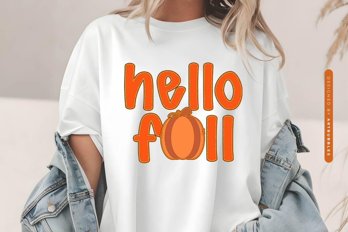 Preppy Pumpkin Hello Fall Sublimation Tshirt Mockup Image.jpg