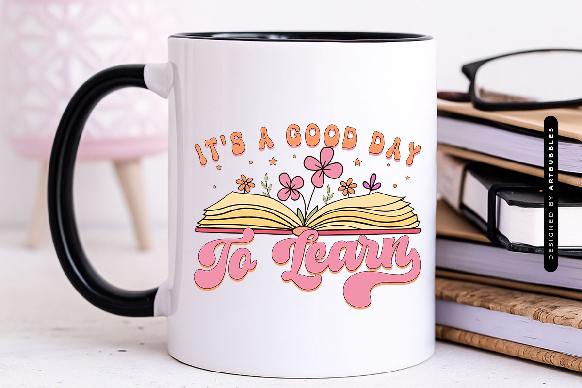 It's a Good Day to Learn - Retro Teacher Sublimation Mug Mockup Image.jpg
