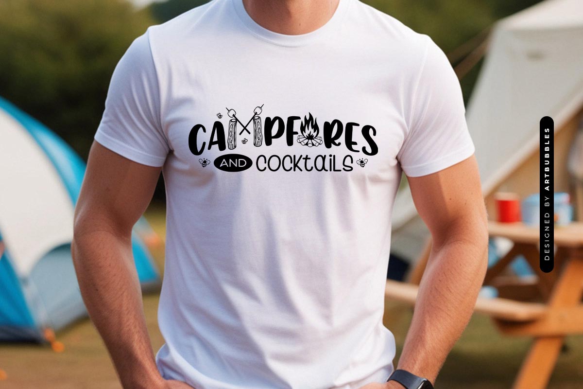 Campfires and Cocktails - Cricut Camping SVG Shirt Mockup Image.jpg