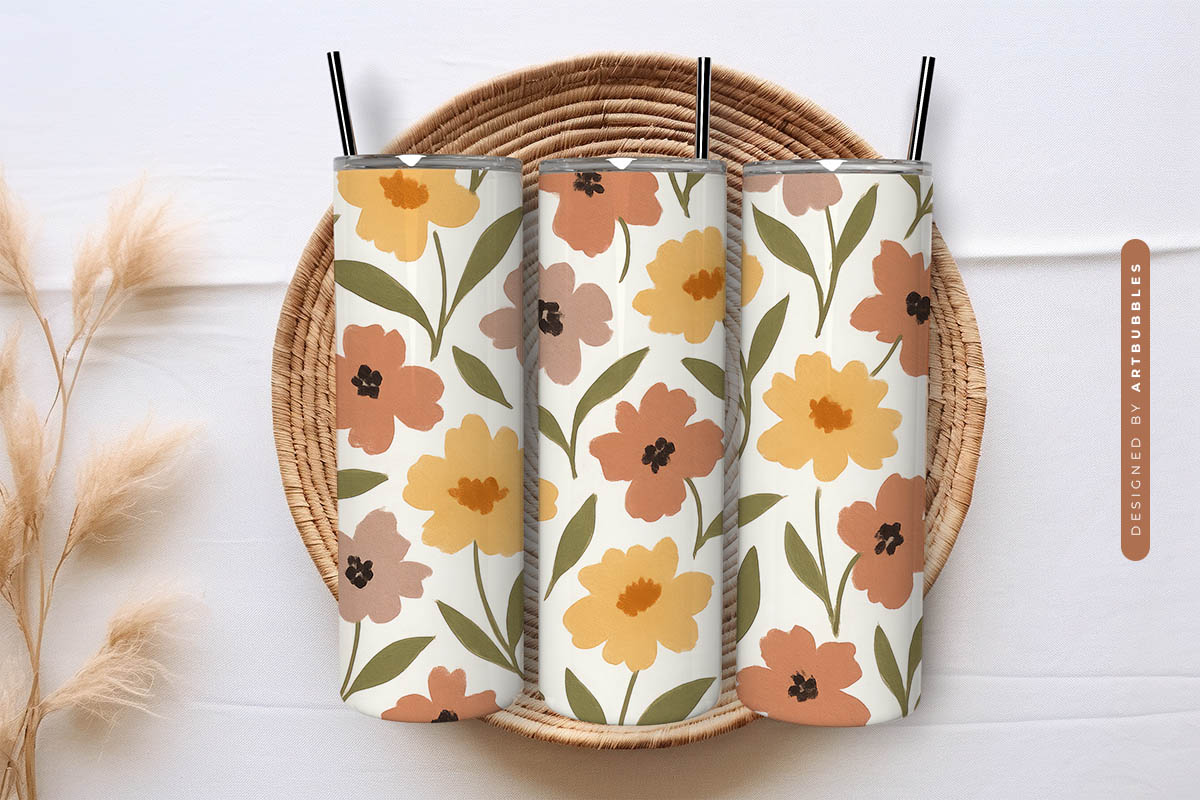 20oz Boho Flower Tumbler Wrap Sublimation Image.jpg