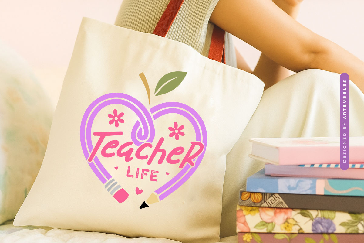 Floral Teacher Life SVG Cut File Tote Bag Mockup Image.jpg