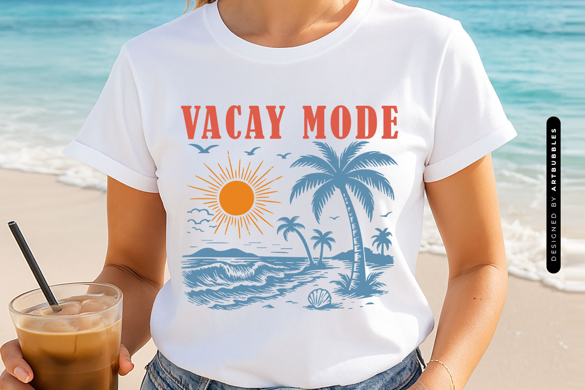 Vacay Mode - Summer Design SVG Shirt Mockup Image.jpg