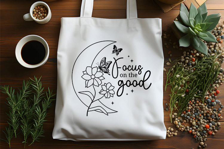 Focus On The Good - Free Butterfly SVG Vector Tote Bag Mockup Image.jpg