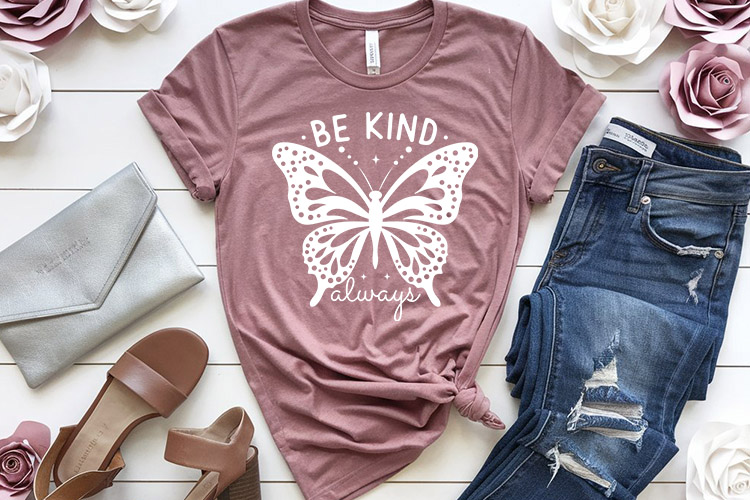 Be Kind Always - Butterfly SVG Design Tshirt Mockup Image.jpg