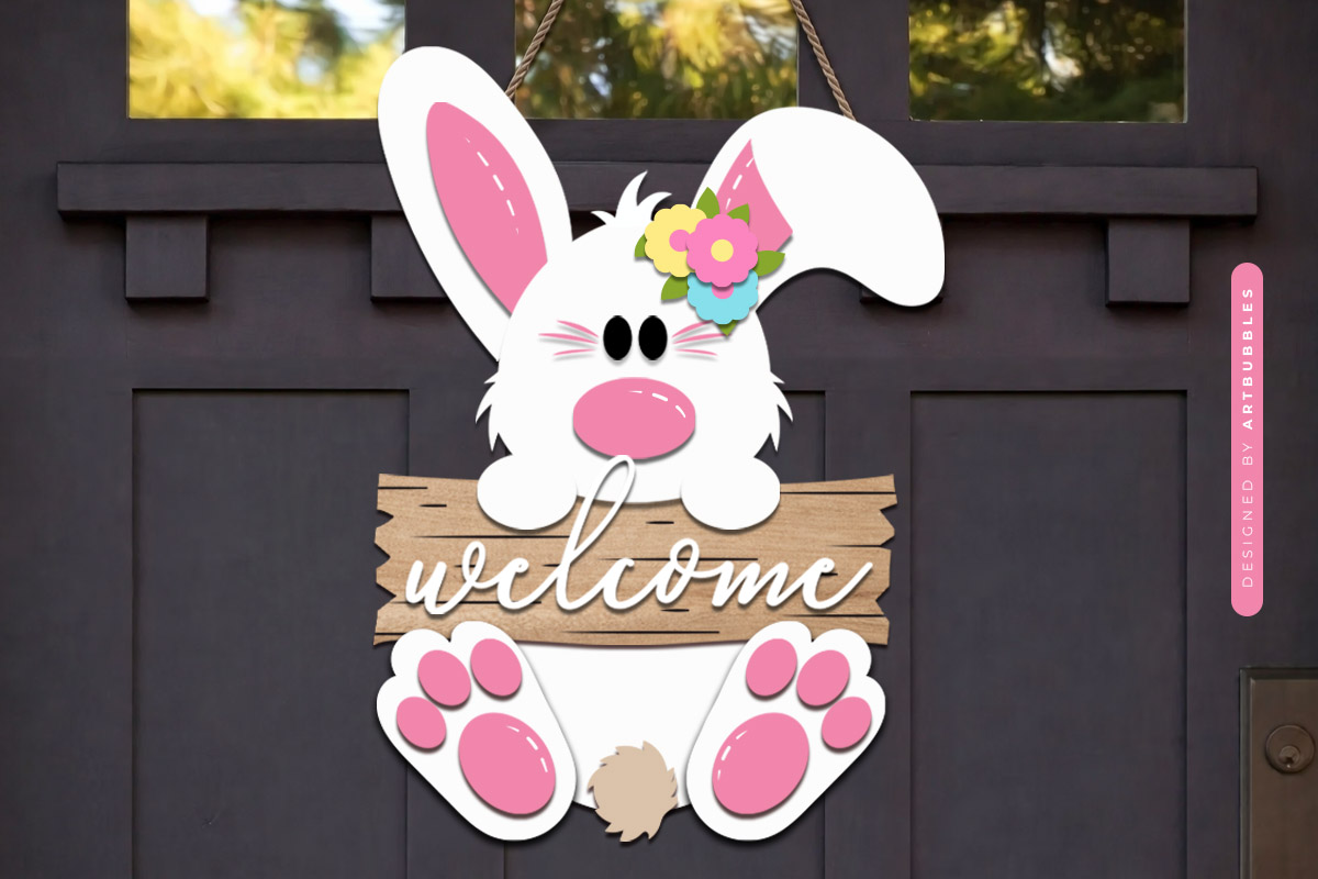 Easter Bunny Welcome Sign SVG