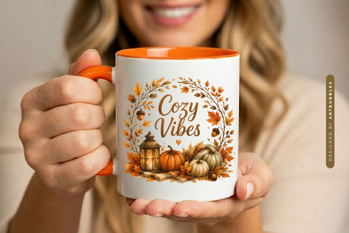 Cozy Vibes - Fall PNG Sublimation Printing Mug Mockup Image.jpg
