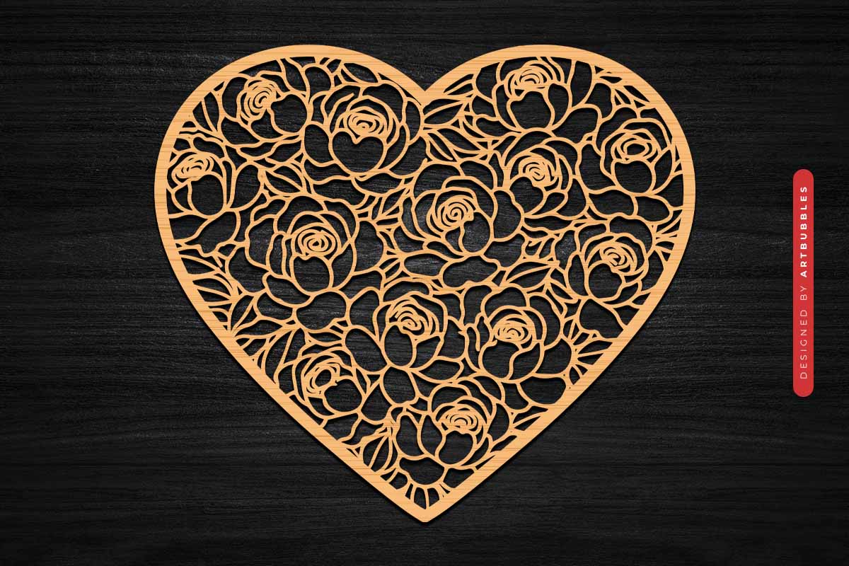 Laser Cut Rose Pattern Heart Valentine SVG Image.jpg