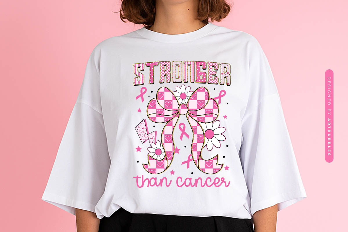 Stronger Than Cancer Coquette PNG Sublimation Sweatshirt Mockup Image.jpg