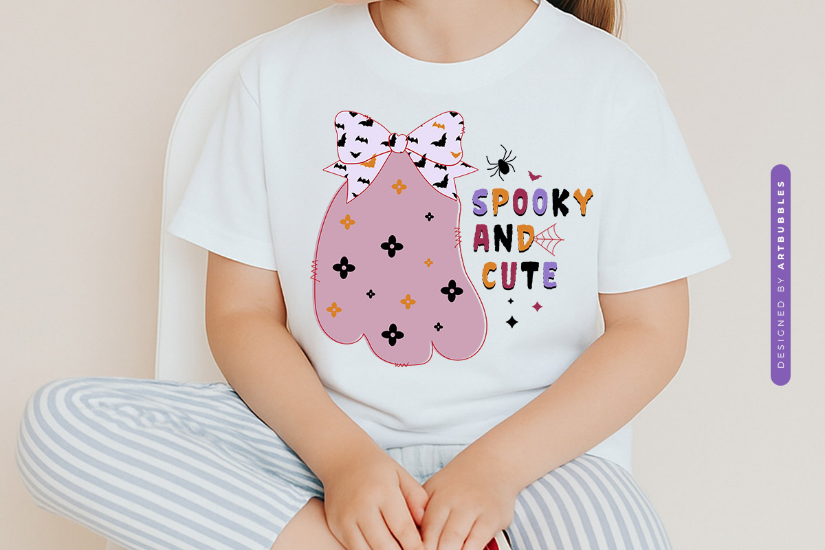 Spooky and Cute - Halloween Coquette Sublimation Tshirt Mockup Image.jpg