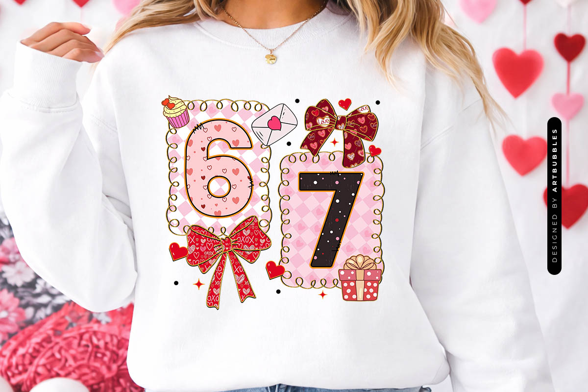 Preppy Coquette Valentine 67 Sublimation Print