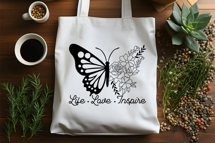 Live Love Inspire - Free Butterfly SVG Graphic Tote Bag Mockup Image.jpg