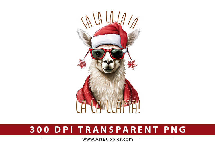 Fa La La La La La La Llama, Christmas PNG Sublimation