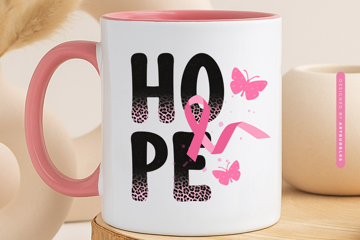 Leopard Print Hope Breast Cancer Sublimation Mug Mockup Image.jpg