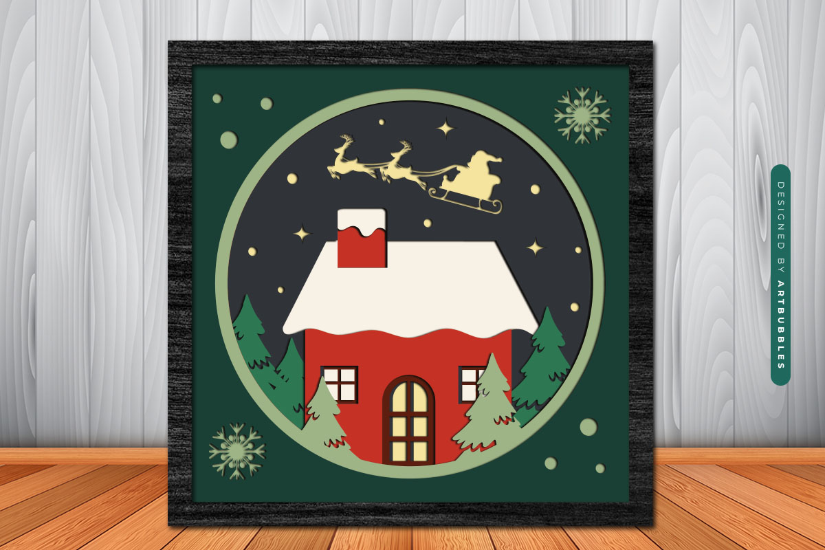 3D Layered Christmas Shadow Box SVG Bundle Image 4.jpg