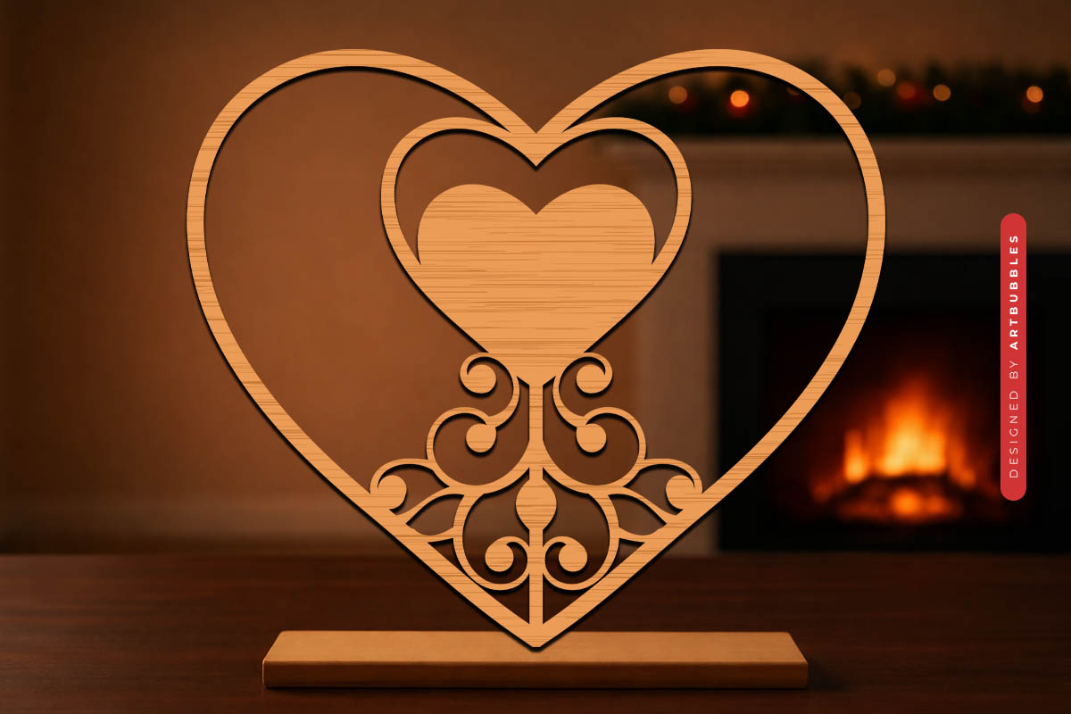 Laser Cut Valentine's Day Heart SVG File