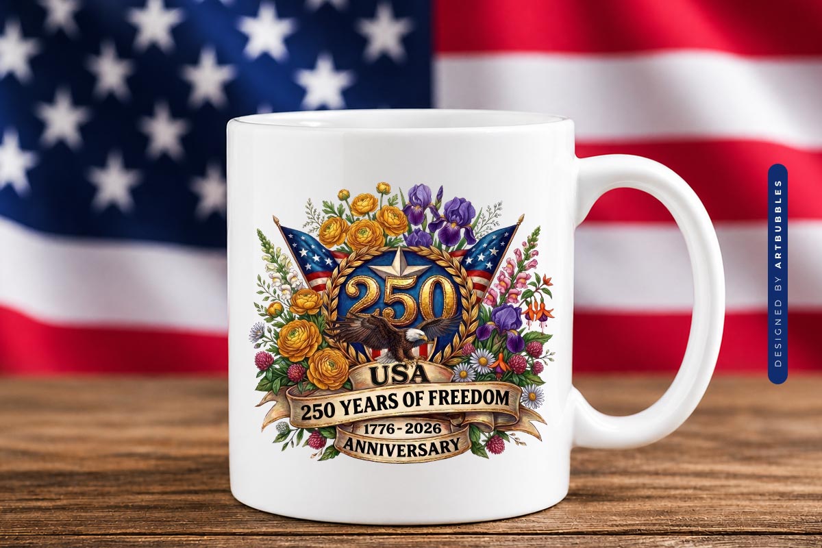 USA 250 Years of Freedom PNG Sublimation Mug Mockup Image.jpg