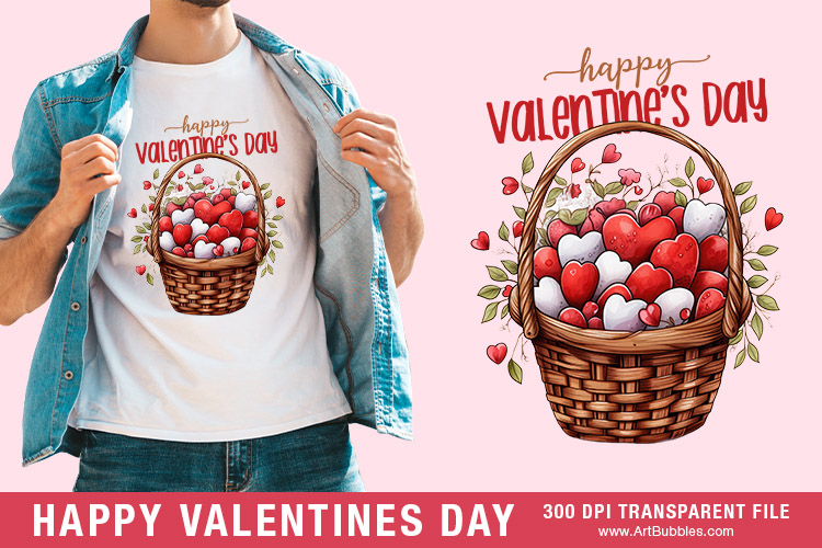 Happy Valentine's Day Sublimation Design PNG