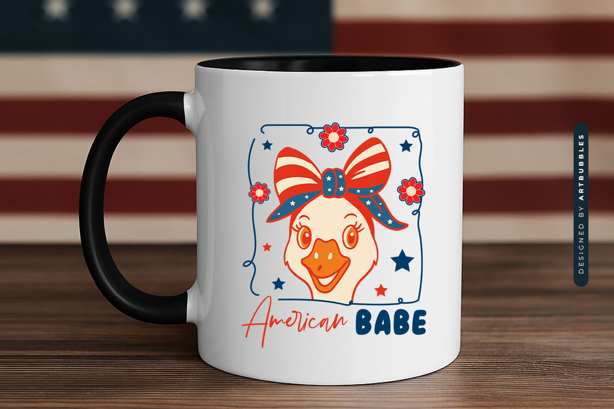 American Babe - Cute 4th of July Sublimation Mug MockupImage.jpg