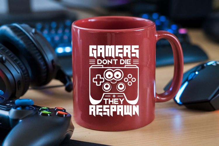 Gamers Don't Die They Respawn SVG Design Mug Mockup image.jpg
