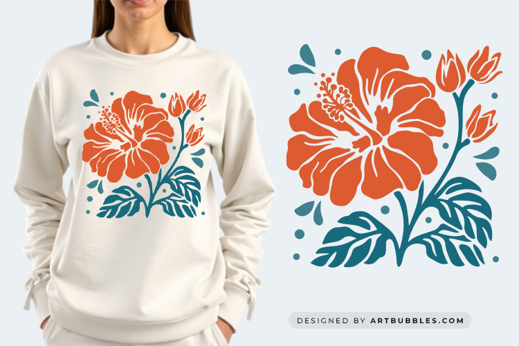 Artistic Hibiscus Flower Abstract SVG Image.jpg