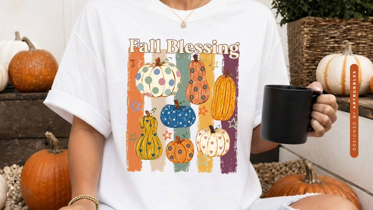 Stripe Fall Blessing Sublimation Print PNG T-shirt Mockup Image.jpg