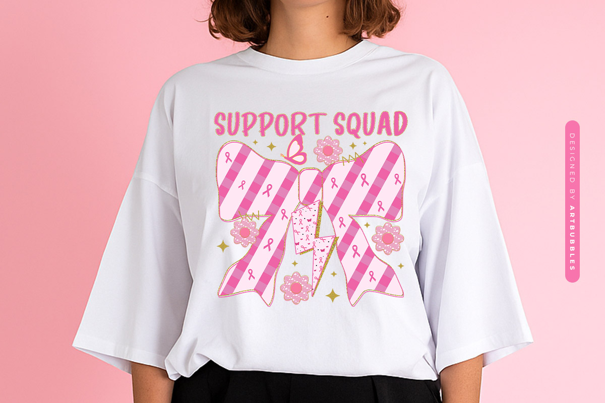 Support Squad - Coquette Bow Breast Cancer Sublimation Sweatshirt Mockup Image.jpg
